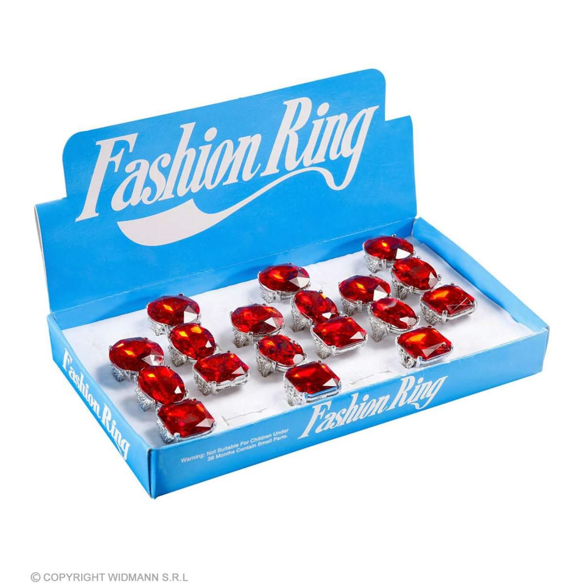 Anello Argento Con Pietra Rossa 3 Modelli Assortiti |Widmann