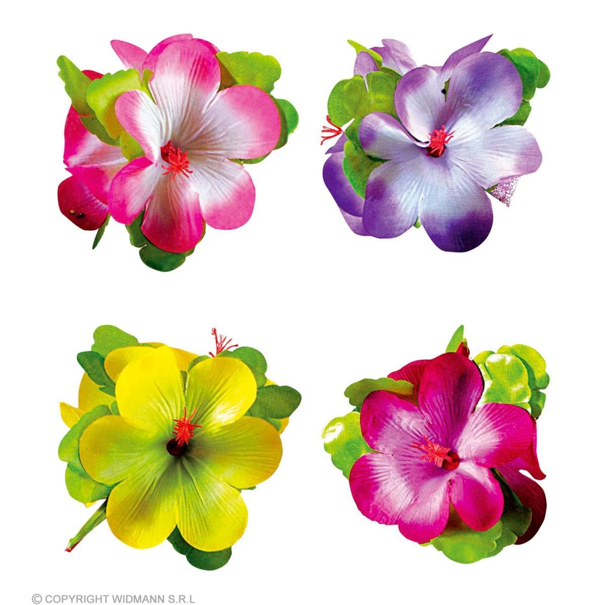 Mollettina Capelli Con Fiore 4 Colori |Widmann