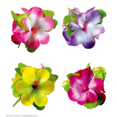 Mollettina Capelli Con Fiore 4 Colori |Widmann