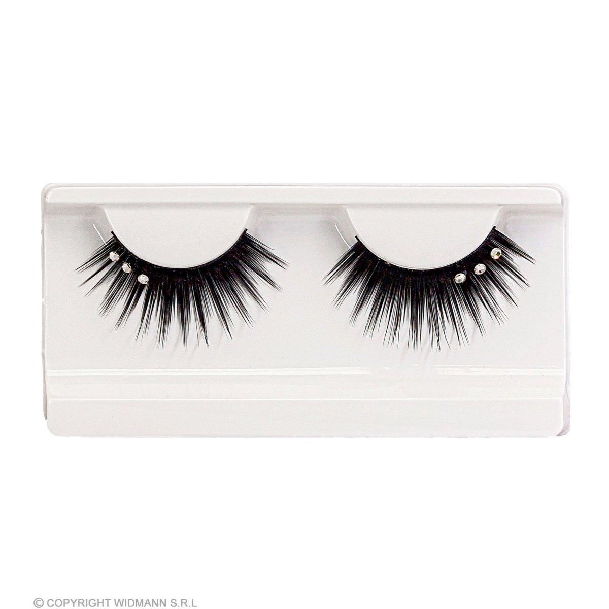 Trucco Ciglia Nere Con Strass E Colla |Widmann