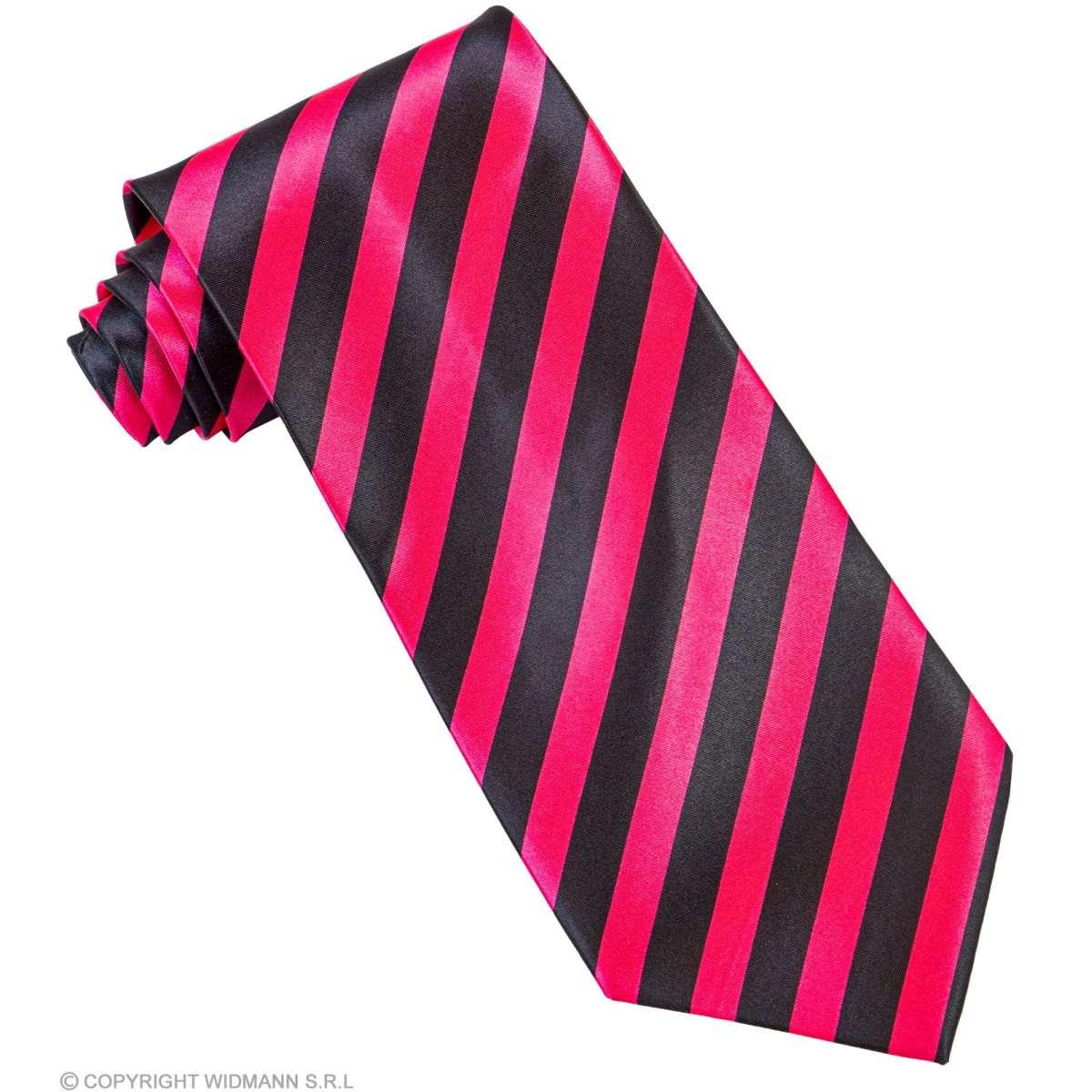 Cravatta Righe Rosa Fluo E Nero |Widmann