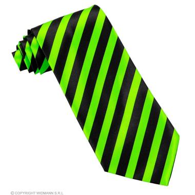 Cravatta Righe Verde Fluo E Nero |Widmann