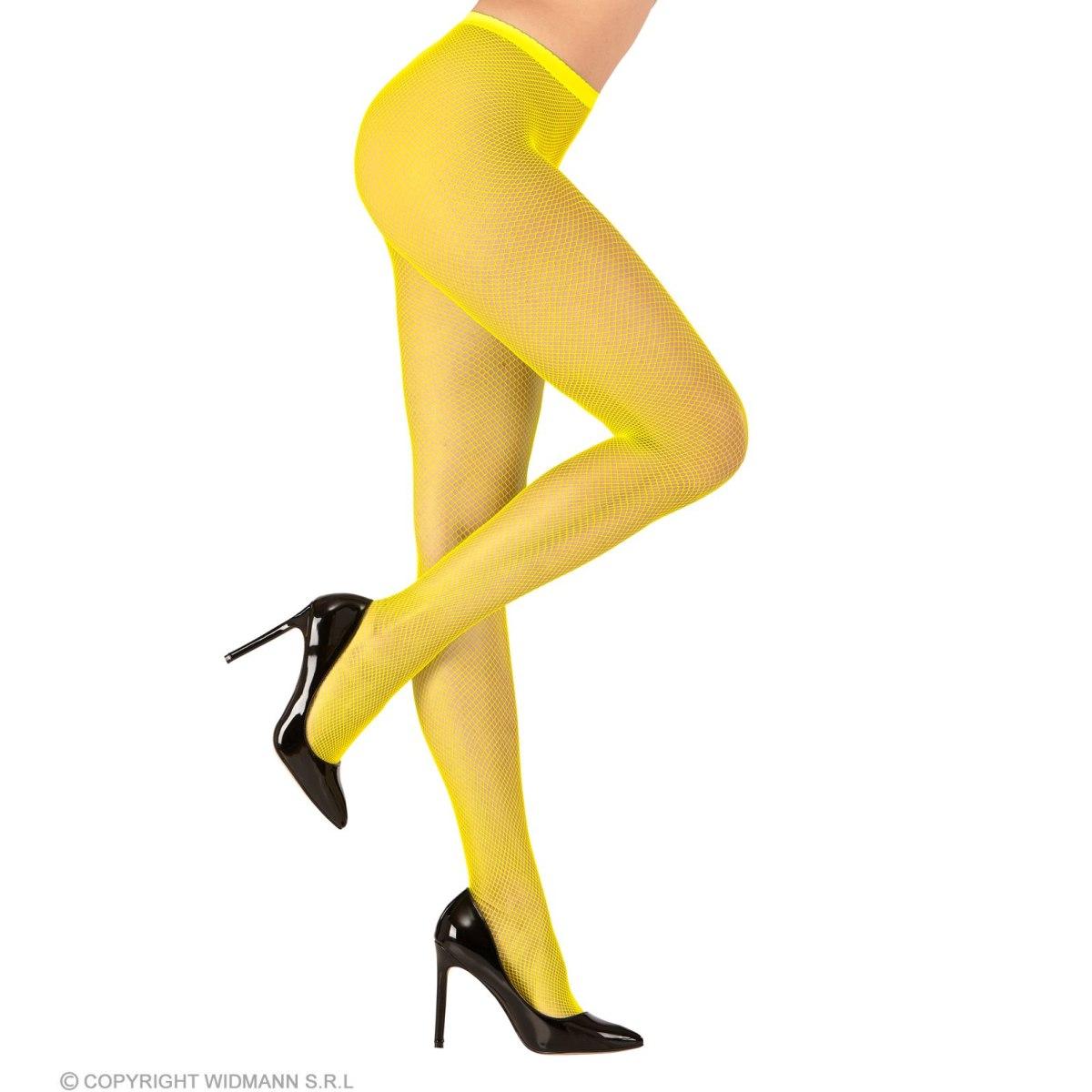 Collant Giallo Fluo A Rete Piccola |Widmann