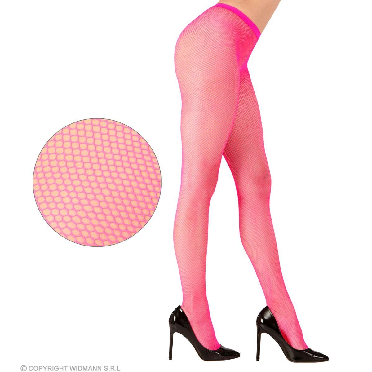 Collant Rosa Fluo A Rete Piccola |Widmann