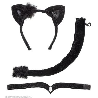 Gatto Nero Con Cerchietto Papillon E Coda |Widmann