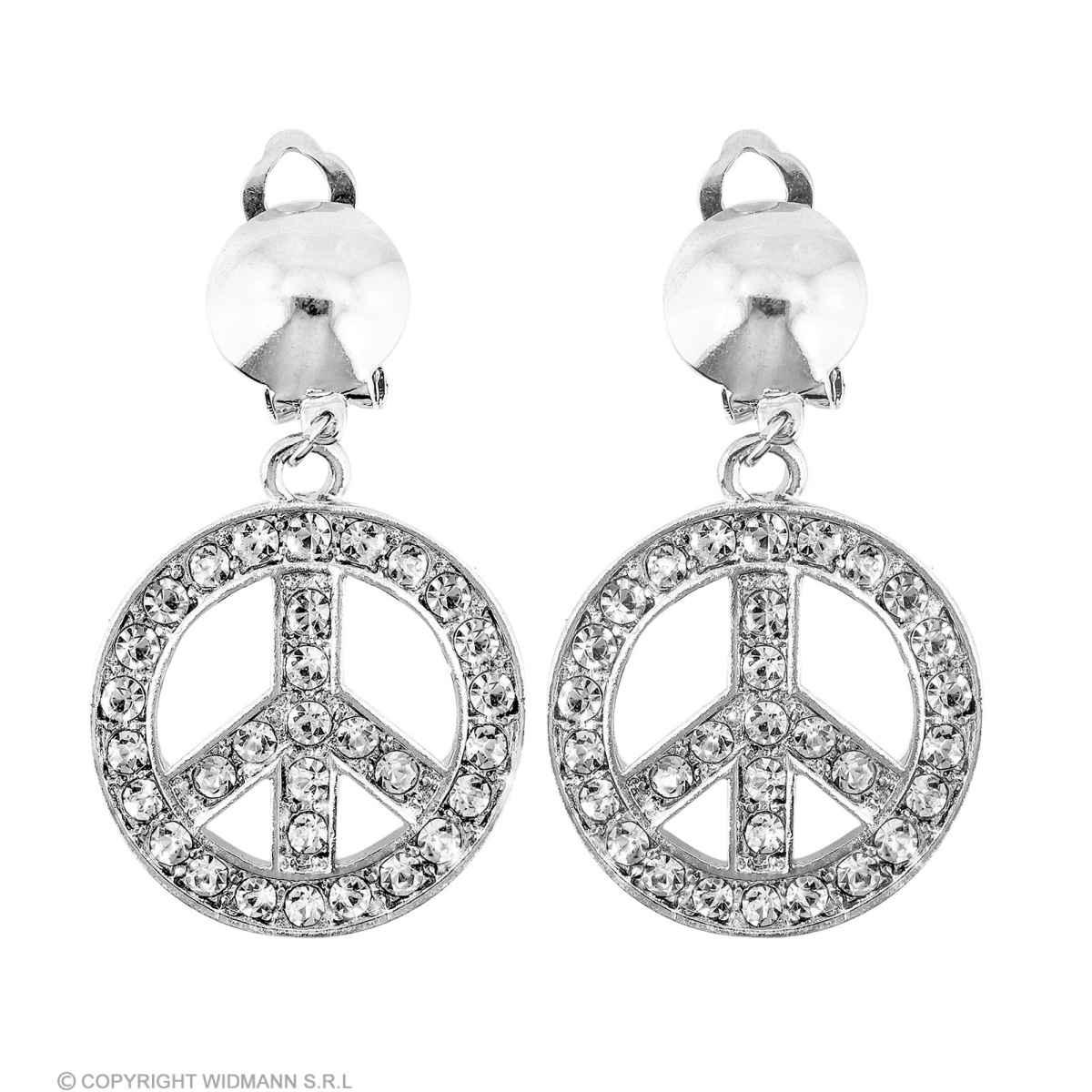 Orecchini Peace Love Con Strass |Widmann