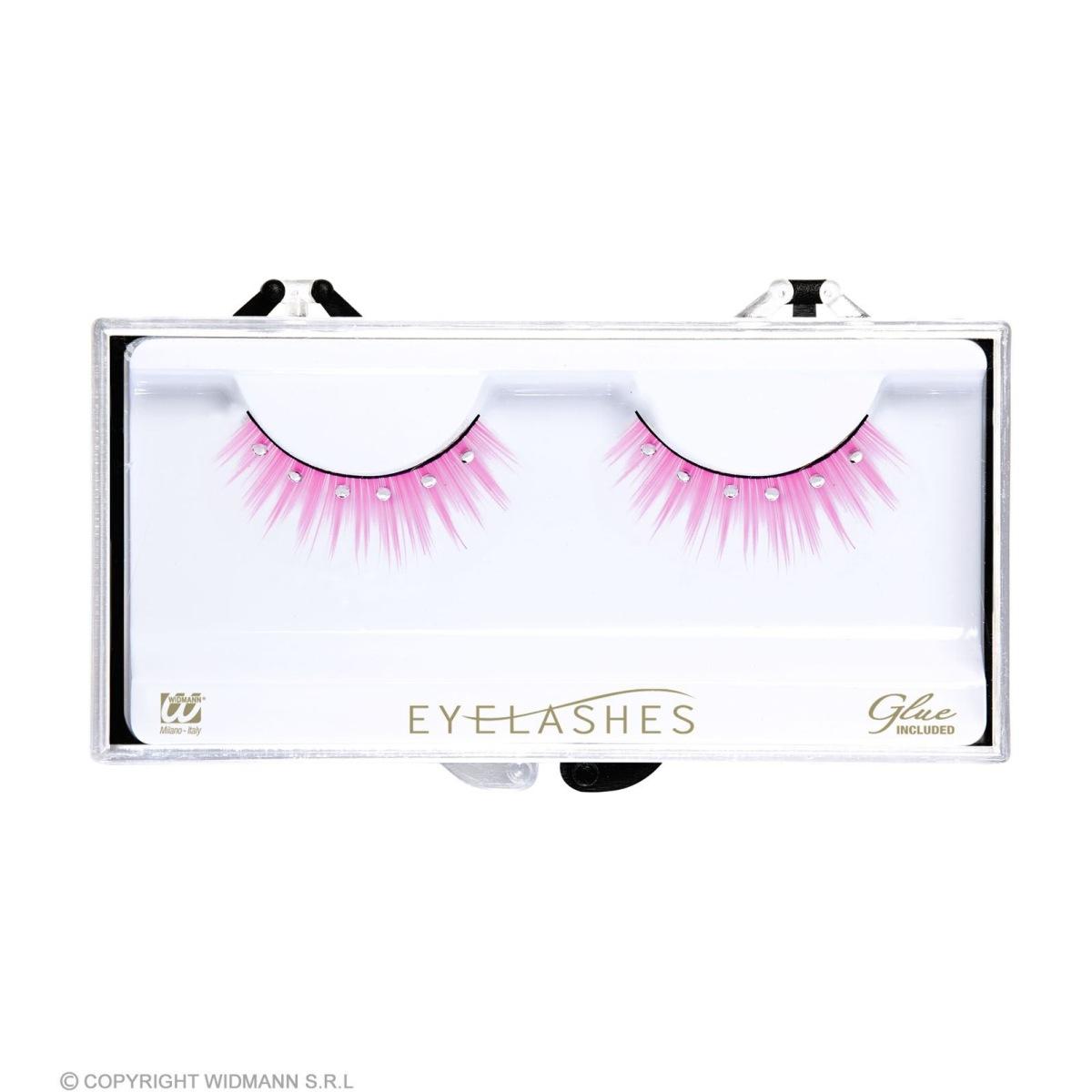 Trucco Ciglia Rosa Con Strass |Widmann