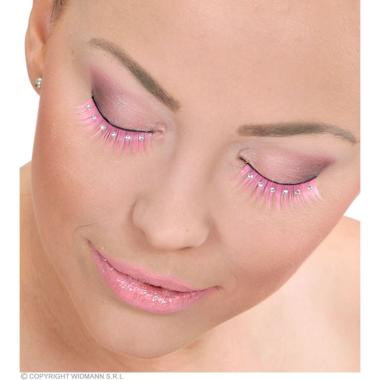Trucco Ciglia Rosa Con Strass |Widmann
