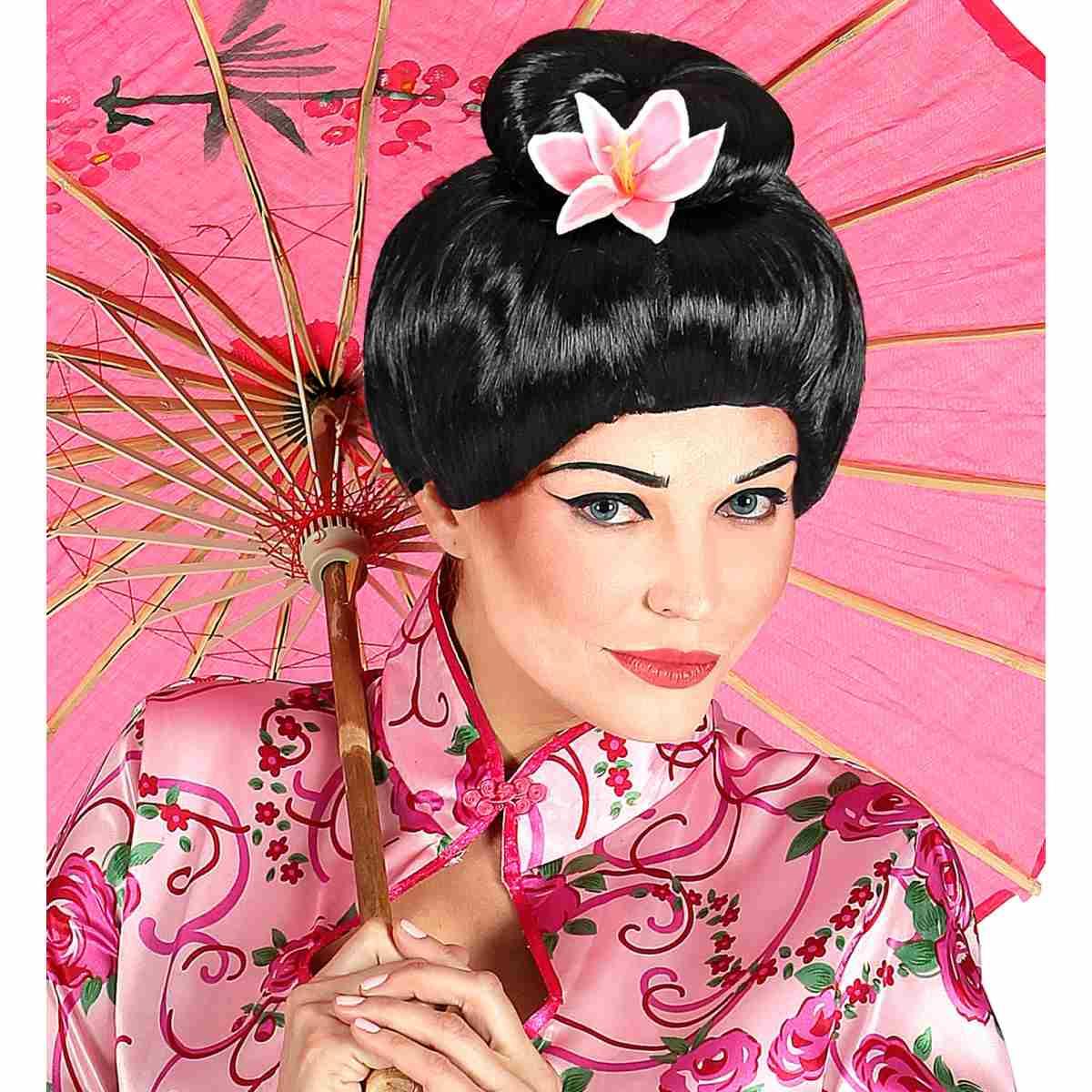 Parrucca Geisha Con Fiore |Widmann