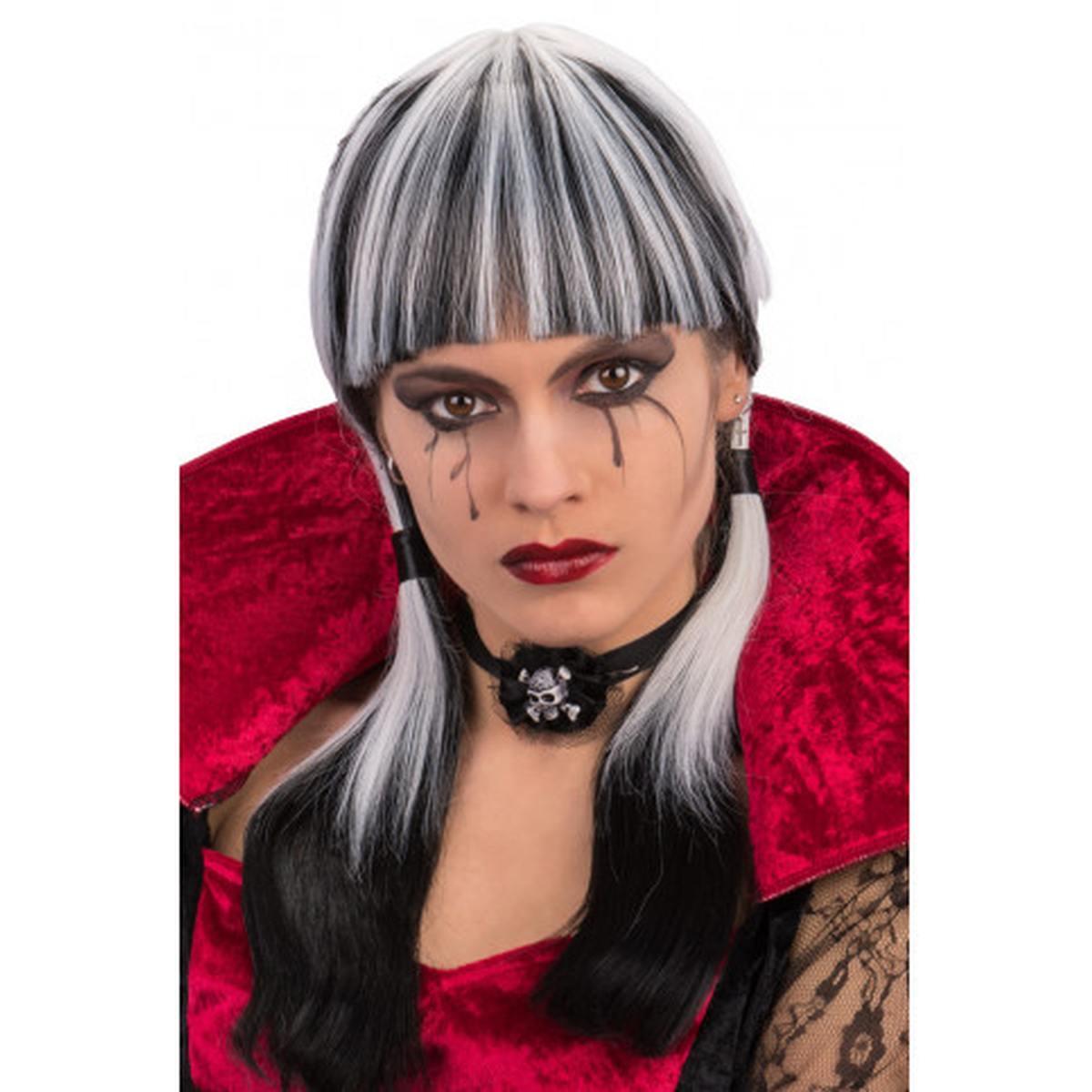 Parrucca Bianca E Nera Con Codini |Carnival Toys