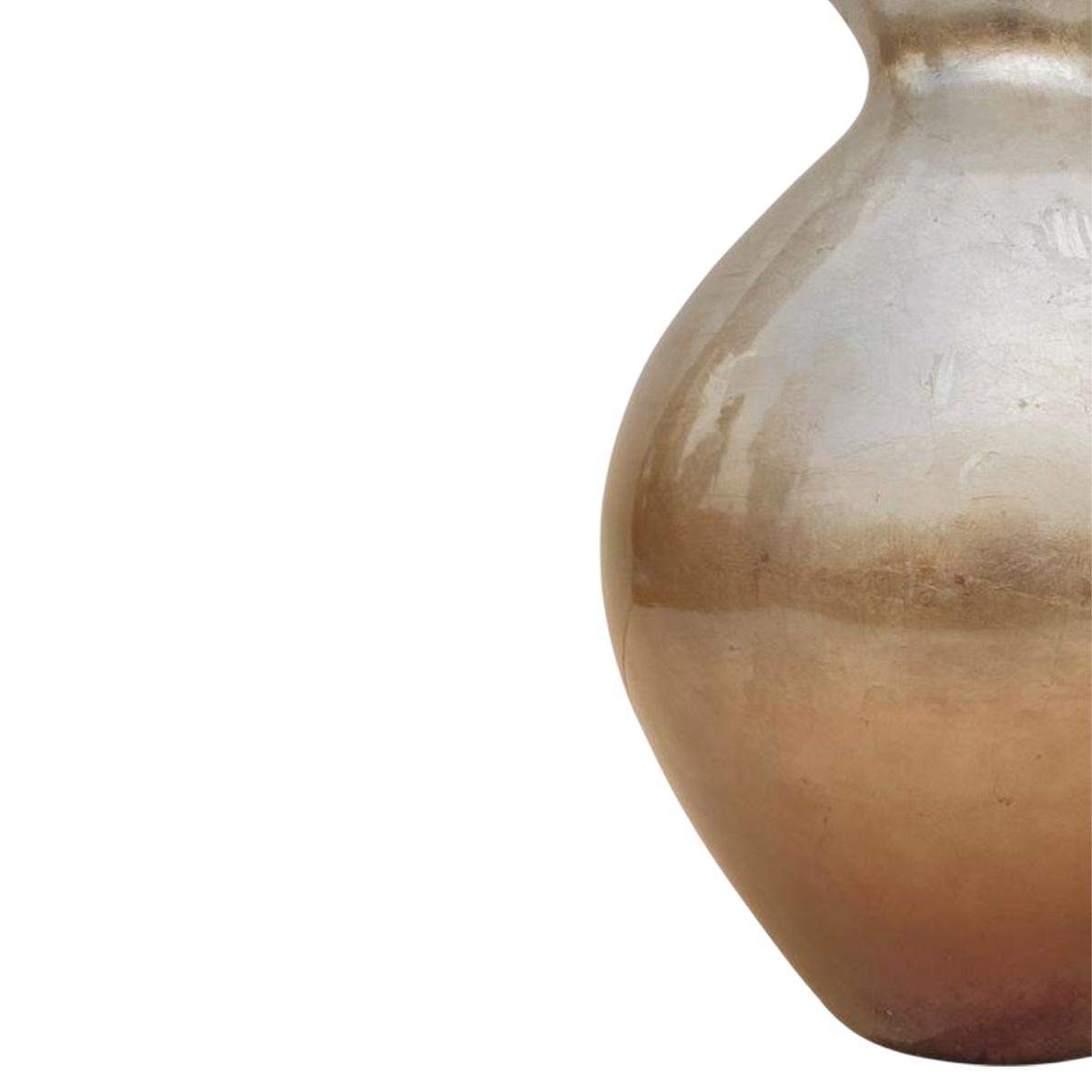 Vaso Ceramica Giara Argento Bronzo cm.Ø26x42 | Ambienti Glamour