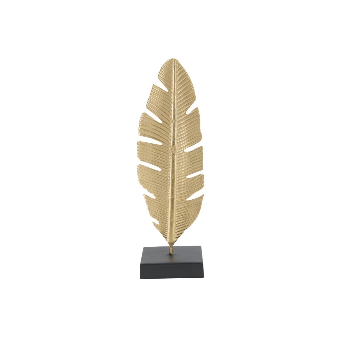 Scultura Foglia Con Portacandela Glam cm.10x10x34
