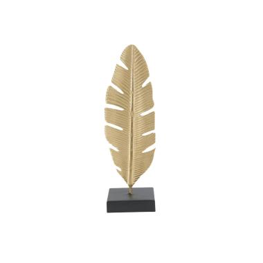 Scultura Foglia Con Portacandela Glam cm.10x10x34