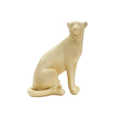 Scultura Leopardo Gold cm.23x15,5x29