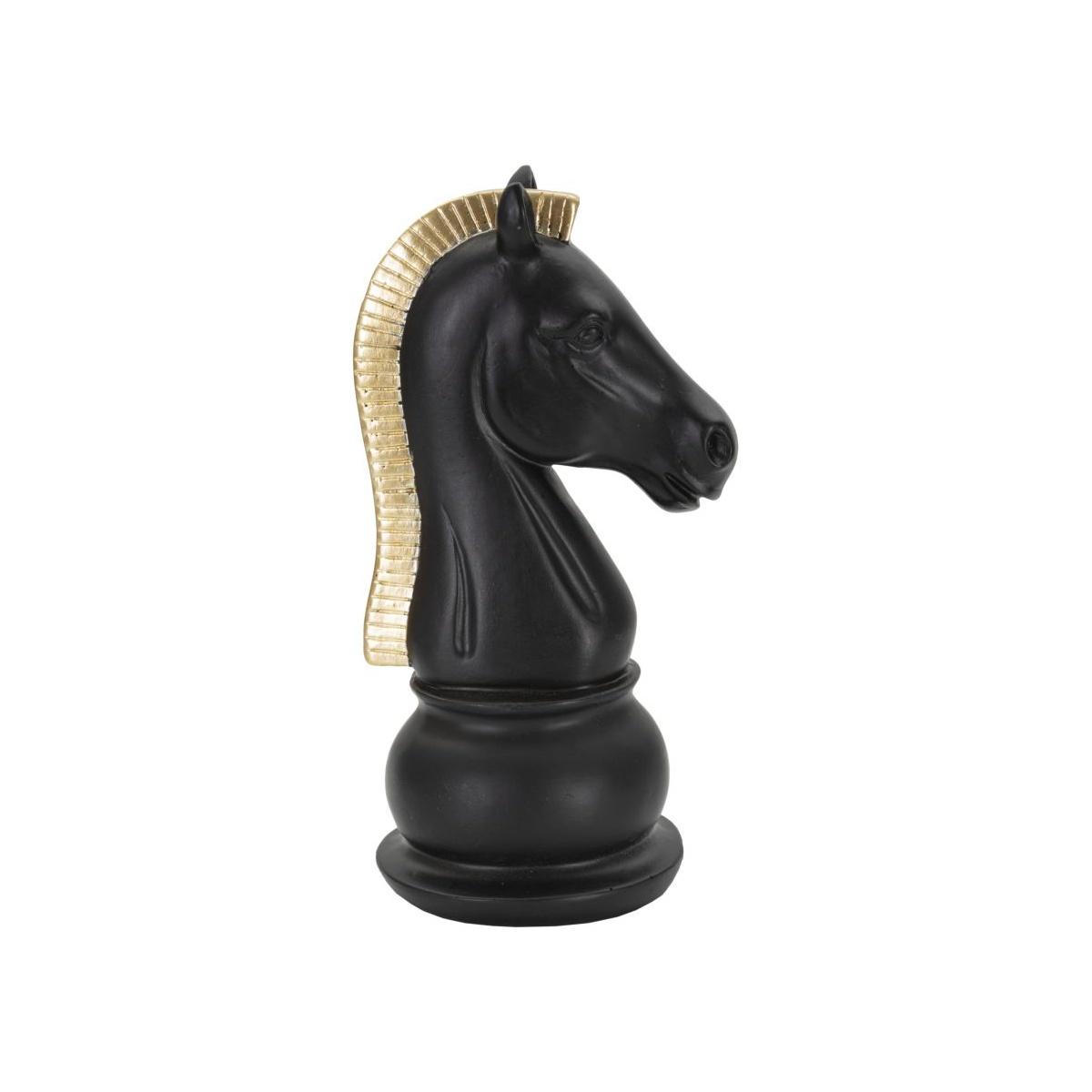 Scacchi Cavallo Nero Oro Cm 10,5x8,5x19 061