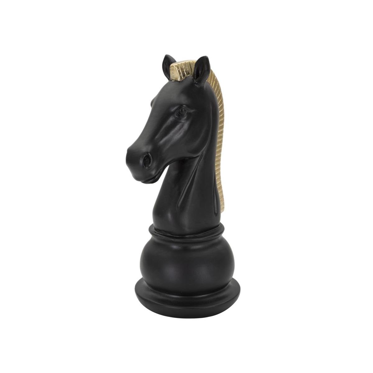 Scacchi Cavallo Nero Oro Cm 10,5x8,5x19 061