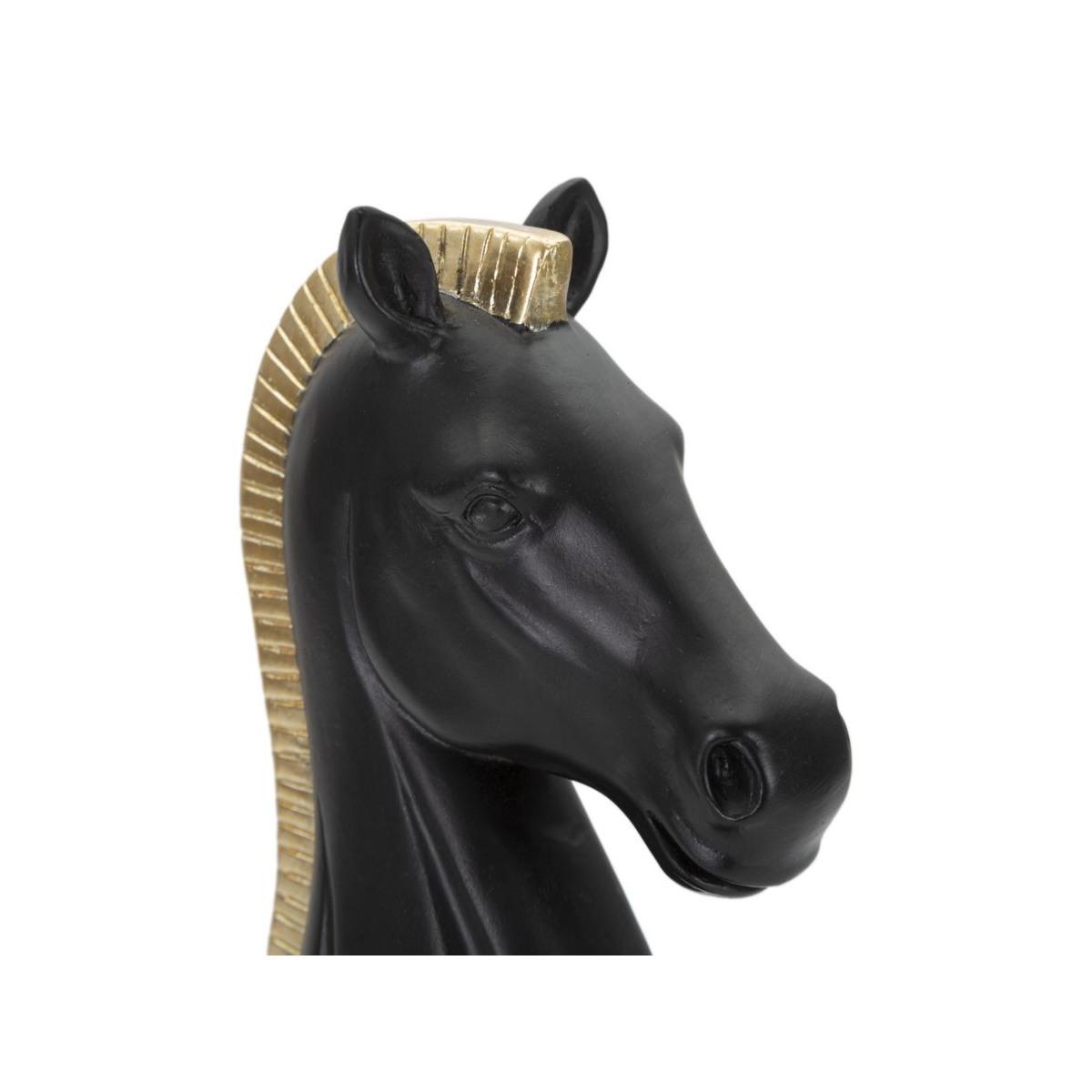 Scacchi Cavallo Nero Oro Cm 10,5x8,5x19 061