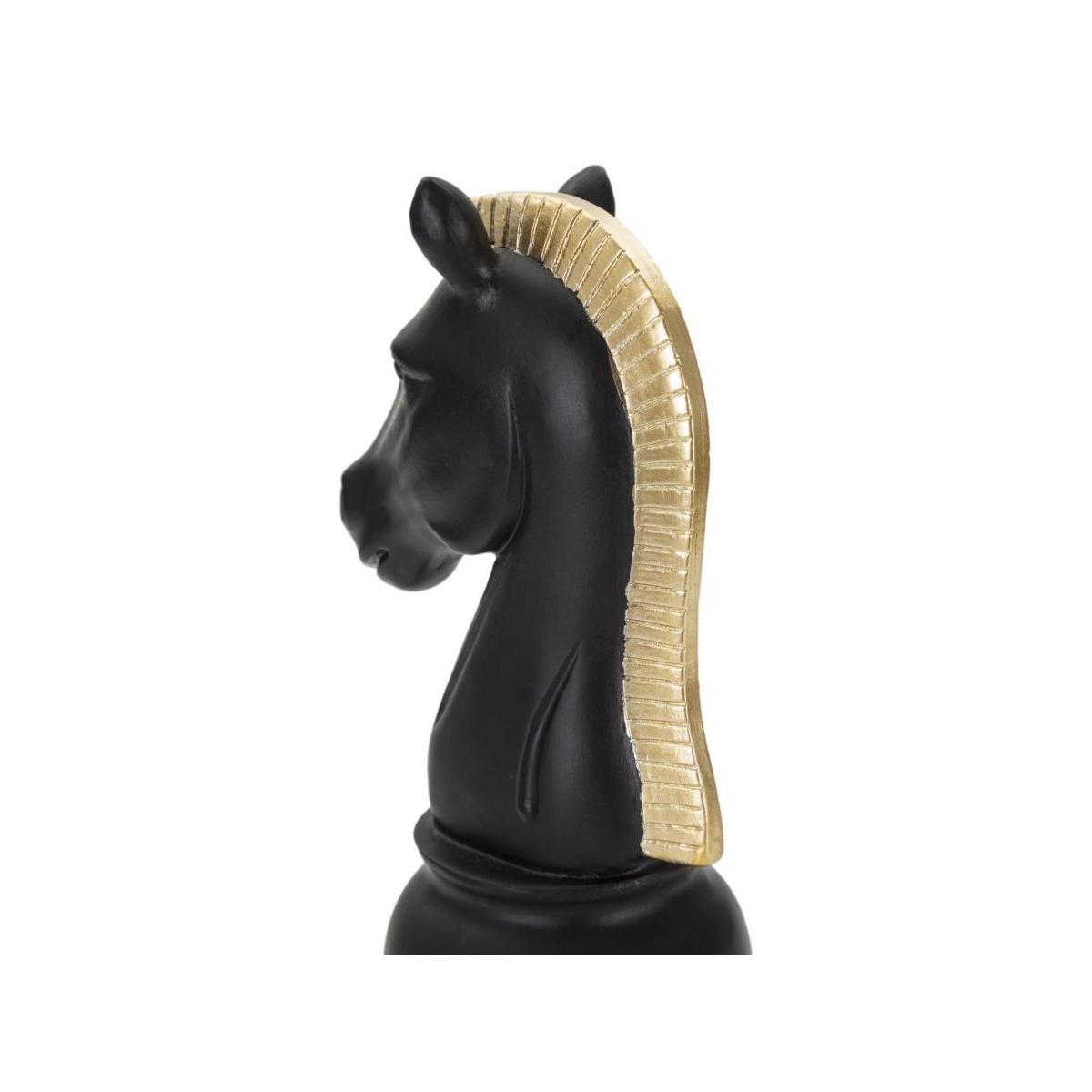 Scacchi Cavallo Nero Oro Cm 10,5x8,5x19 061