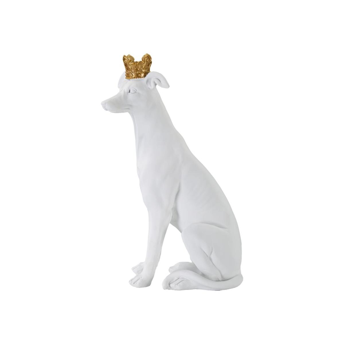 Cane Con Corona Bianco cm.20x12,5x33