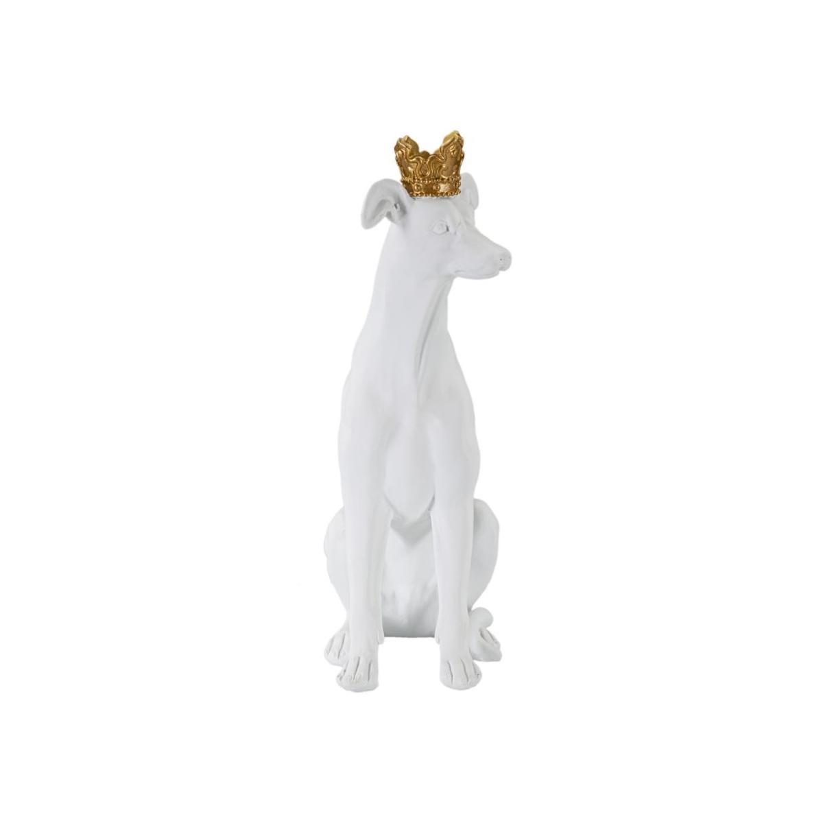 Cane Con Corona Bianco cm.20x12,5x33