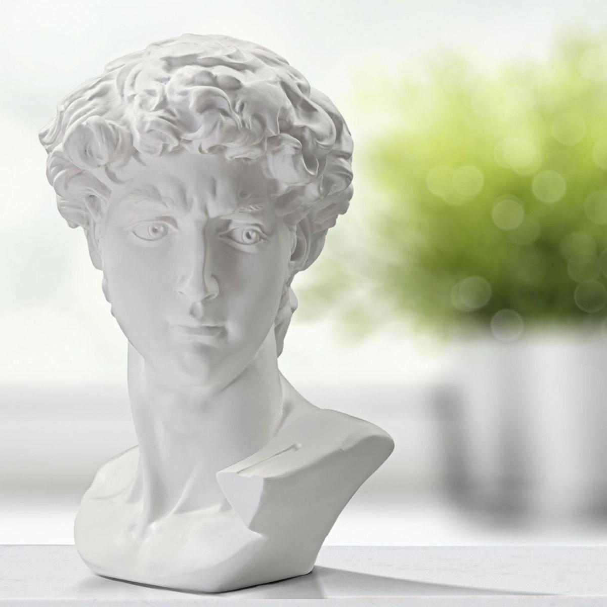 Scultura Testa Antica Bianca cm.44x35,5x60