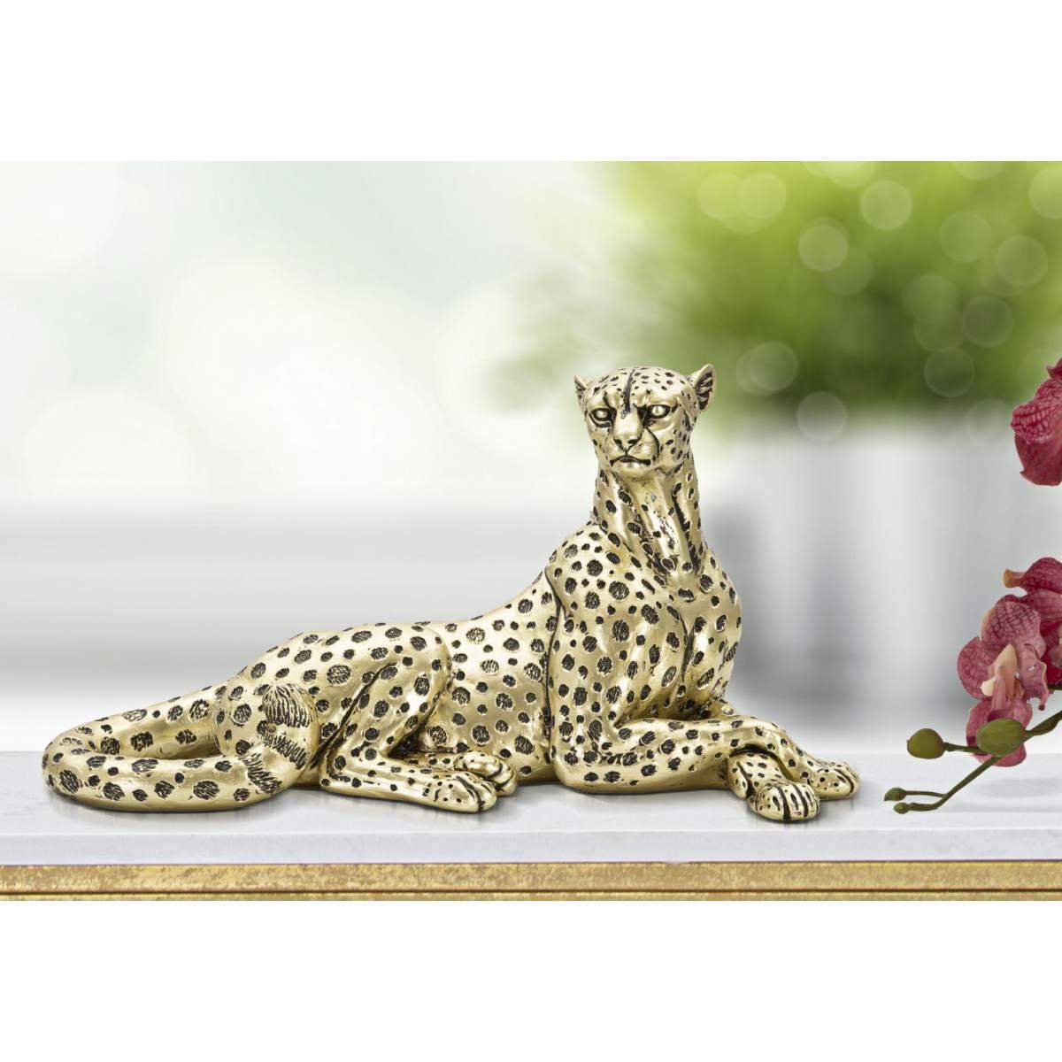 Leopardo Points Oro Sdraiato cm.27,3x10,3x13,9