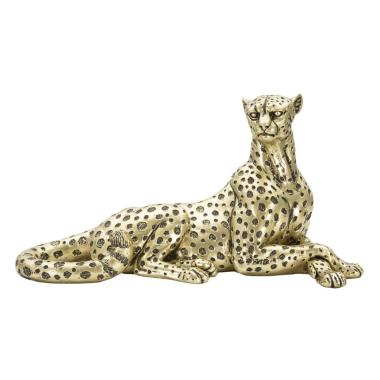 Leopardo Points Oro Sdraiato cm.27,3x10,3x13,9