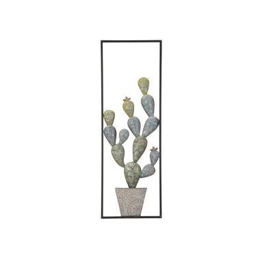 Quadro Pannello In Ferro Cactus-Frame Mod.A cm.31x2,5x90