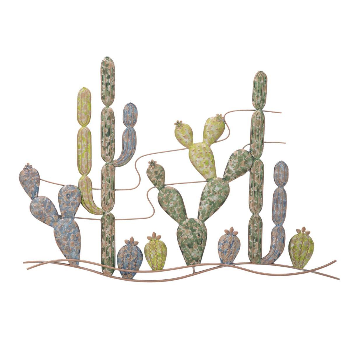 Quadro Pannello In Ferro Cactus Mod.B cm.90x2,5x64