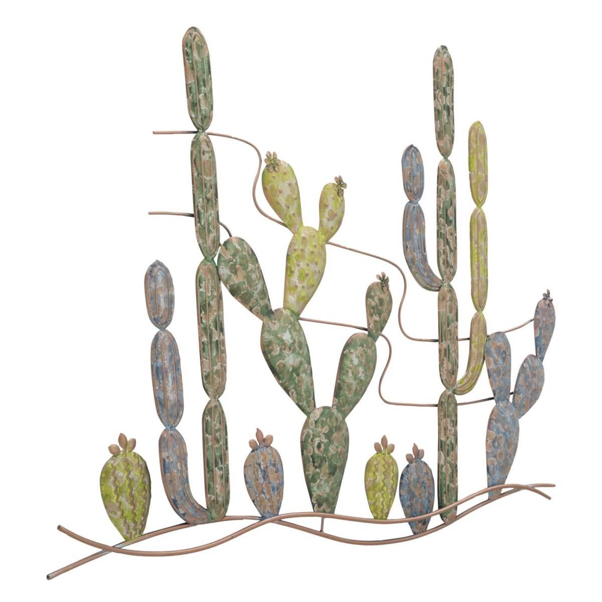 Quadro Pannello In Ferro Cactus Mod.B cm.90x2,5x64