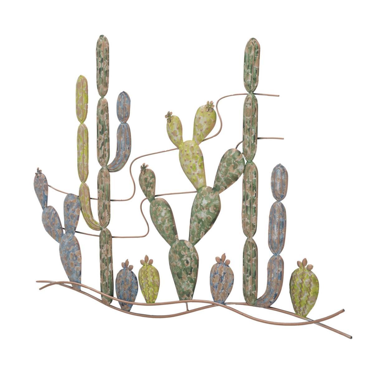 Quadro Pannello In Ferro Cactus Mod.B cm.90x2,5x64