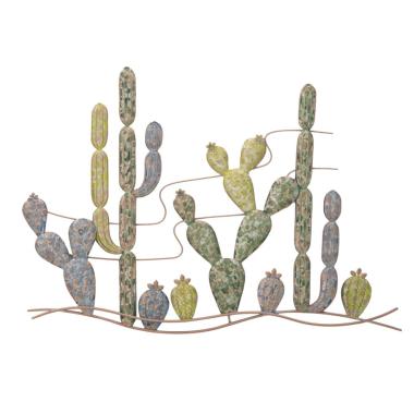 Quadro Pannello In Ferro Cactus Mod.B cm.90x2,5x64