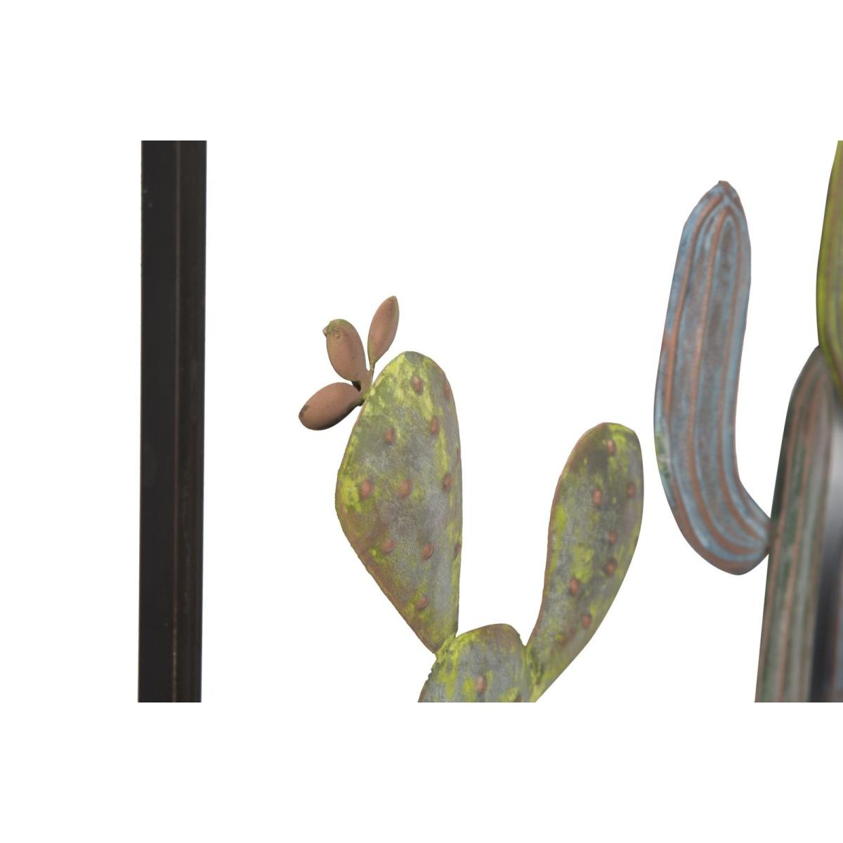 Quadro Pannello In Ferro Cactus-Frame Mod.C cm.50x1,3x50