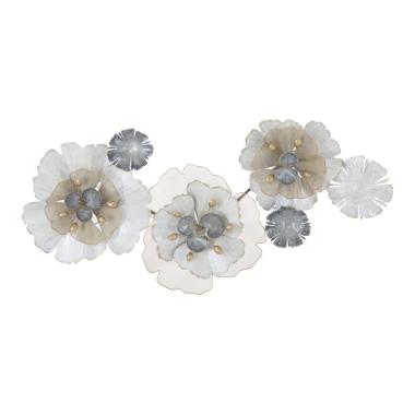 Quadro Pannello In Ferro Flowery cm.119x8x60