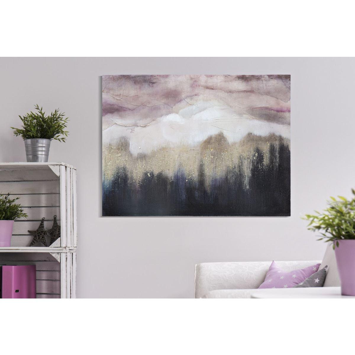 Quadro Dipinto Tela Pink Mountain cm.80x2,7x60