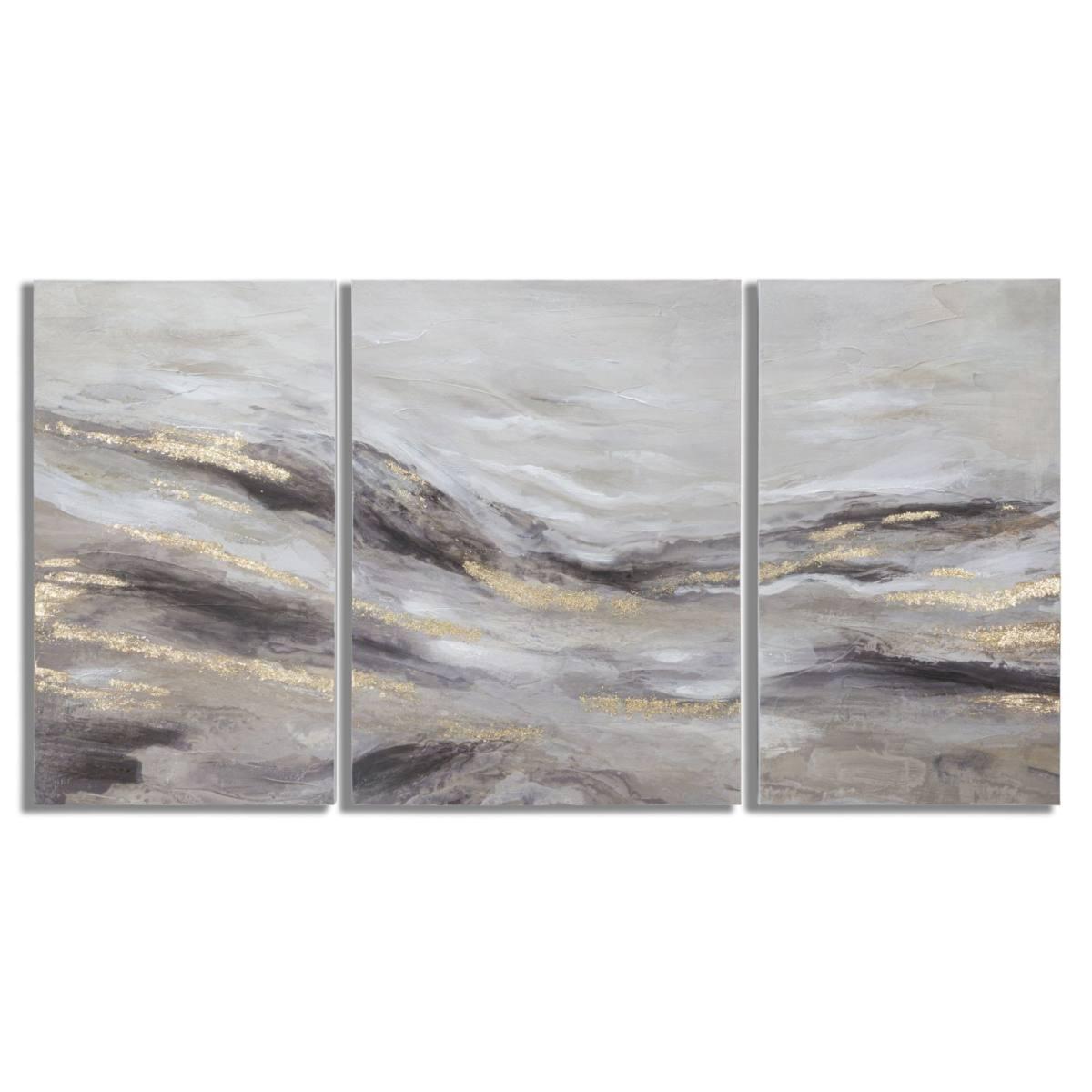 Quadro Dipinto Tela Monty Set 3 Pz cm.45x2,7x80 cm.60x2,7x80