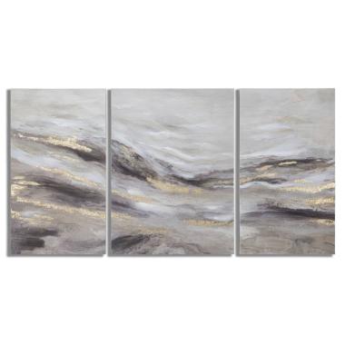 Quadro Dipinto Tela Monty Set 3 Pz cm.45x2,7x80 cm.60x2,7x80