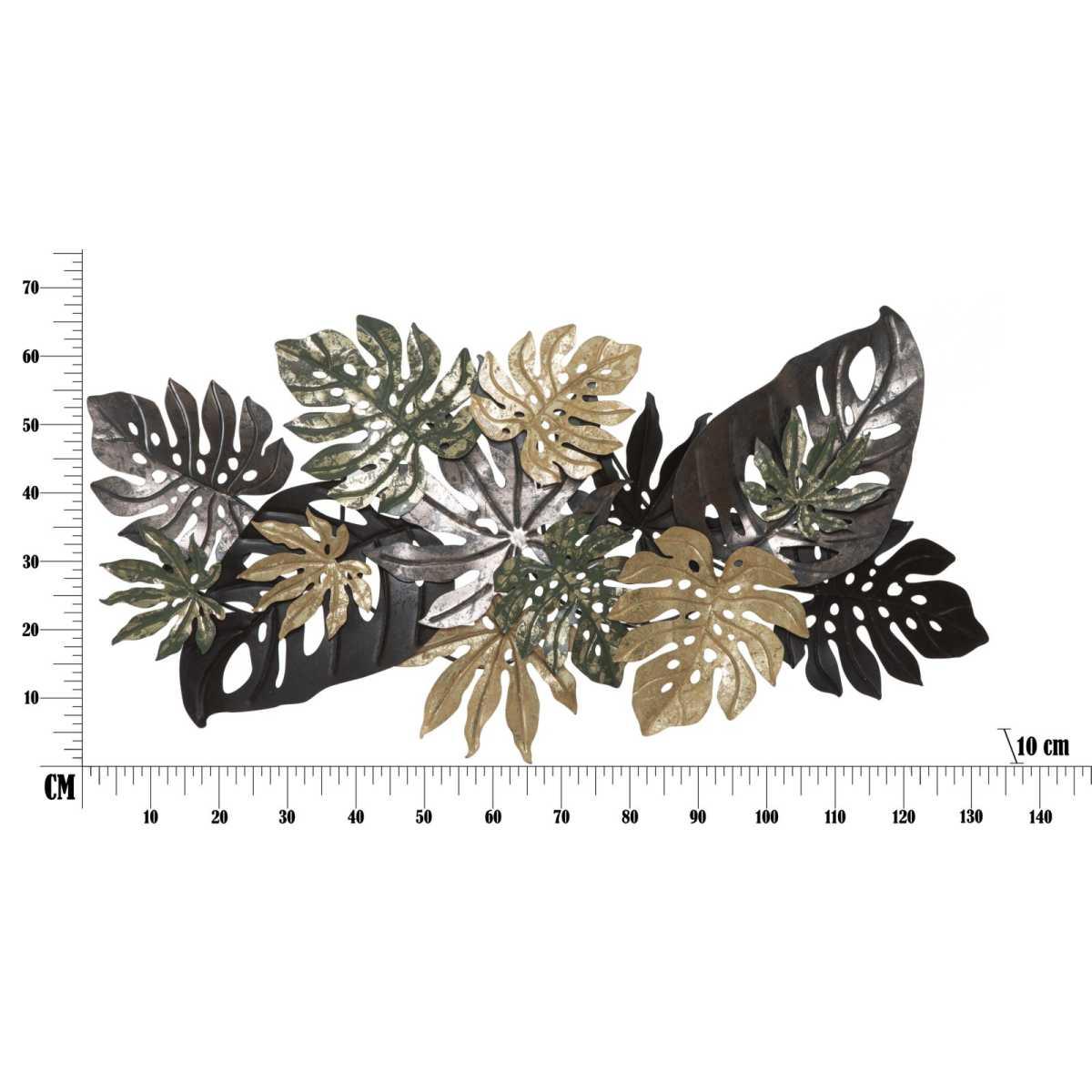 Quadro Pannello In Ferro Antique Leaf cm.133x10x67