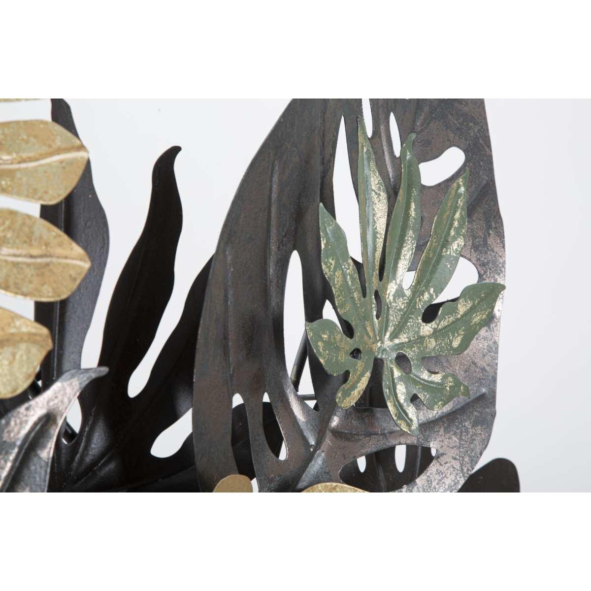 Quadro Pannello In Ferro Antique Leaf cm.133x10x67