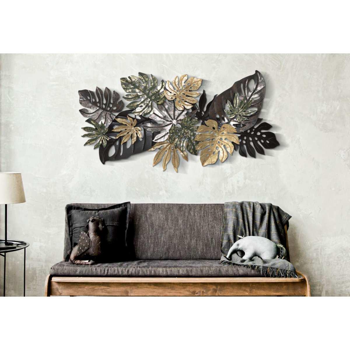 Quadro Pannello In Ferro Antique Leaf cm.133x10x67