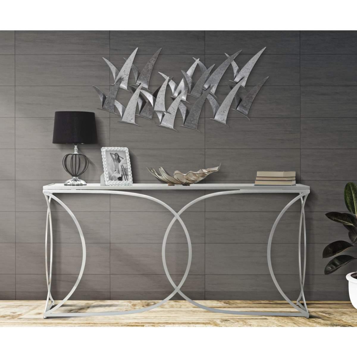 Quadro Pannello In Ferro Gabbiani cm.93x12,7x47,6