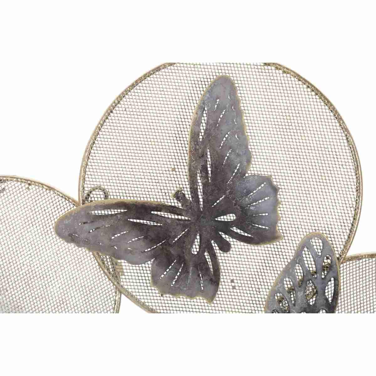 Quadro Pannello In Ferro Butterfly Dark cm.66x5x38