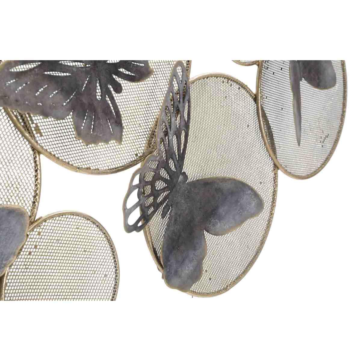 Quadro Pannello In Ferro Butterfly Dark cm.66x5x38