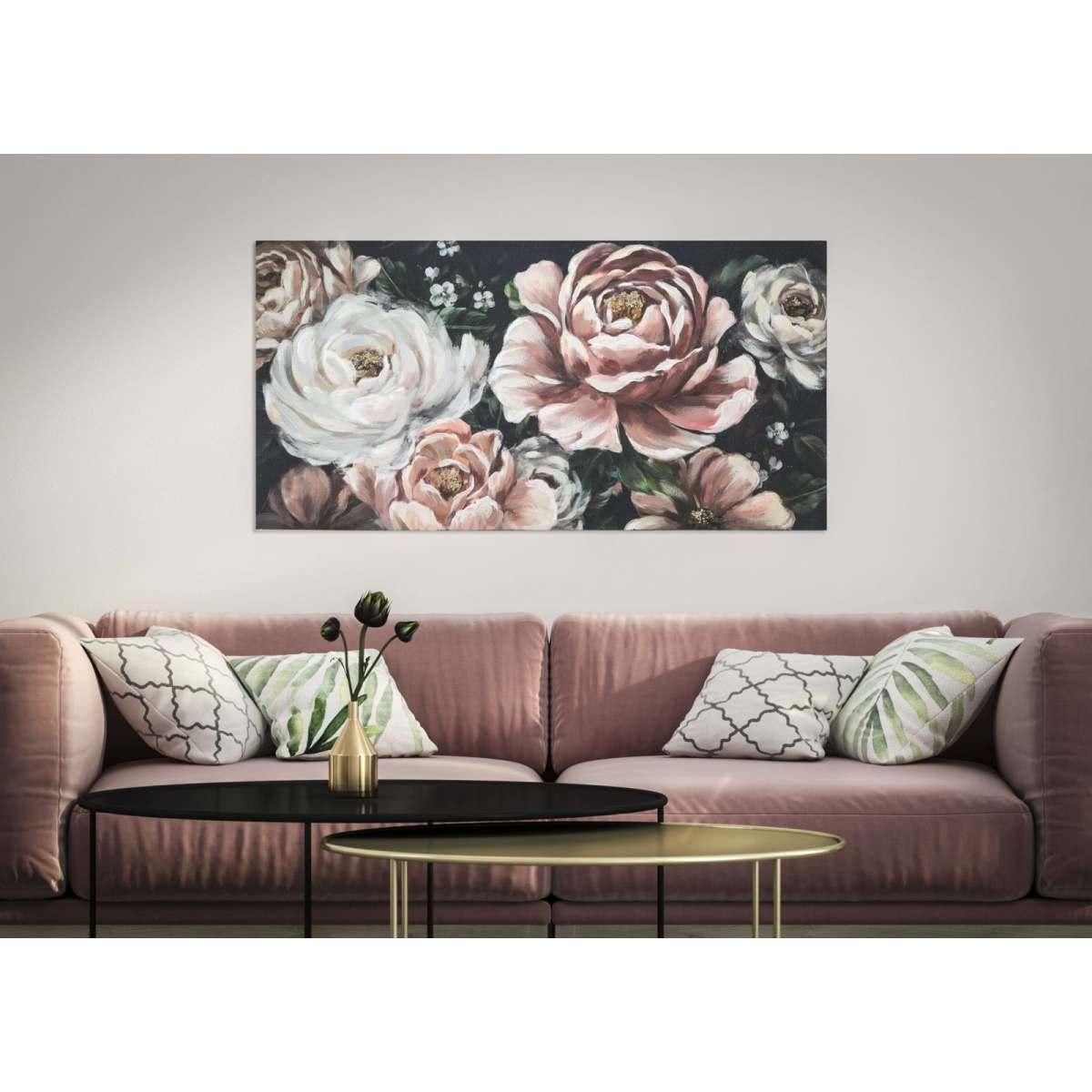 Quadro Dipinto Tela Red Flowy Mod.B cm.120x3,7x60