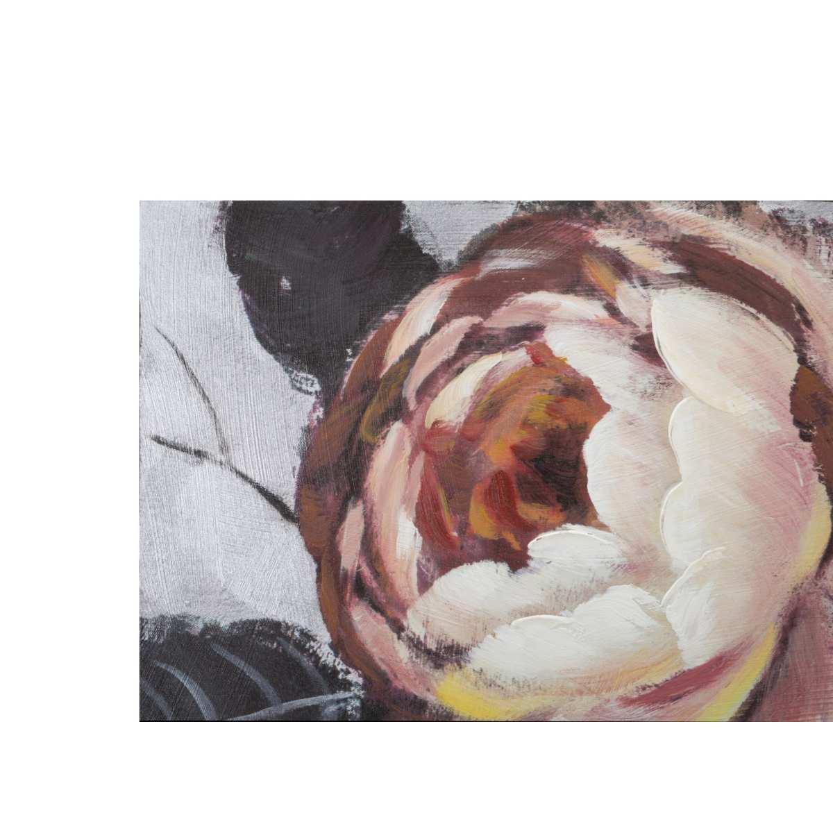 Quadro Dipinto Tela White Red Flower Lightback cm.150x3,8x76