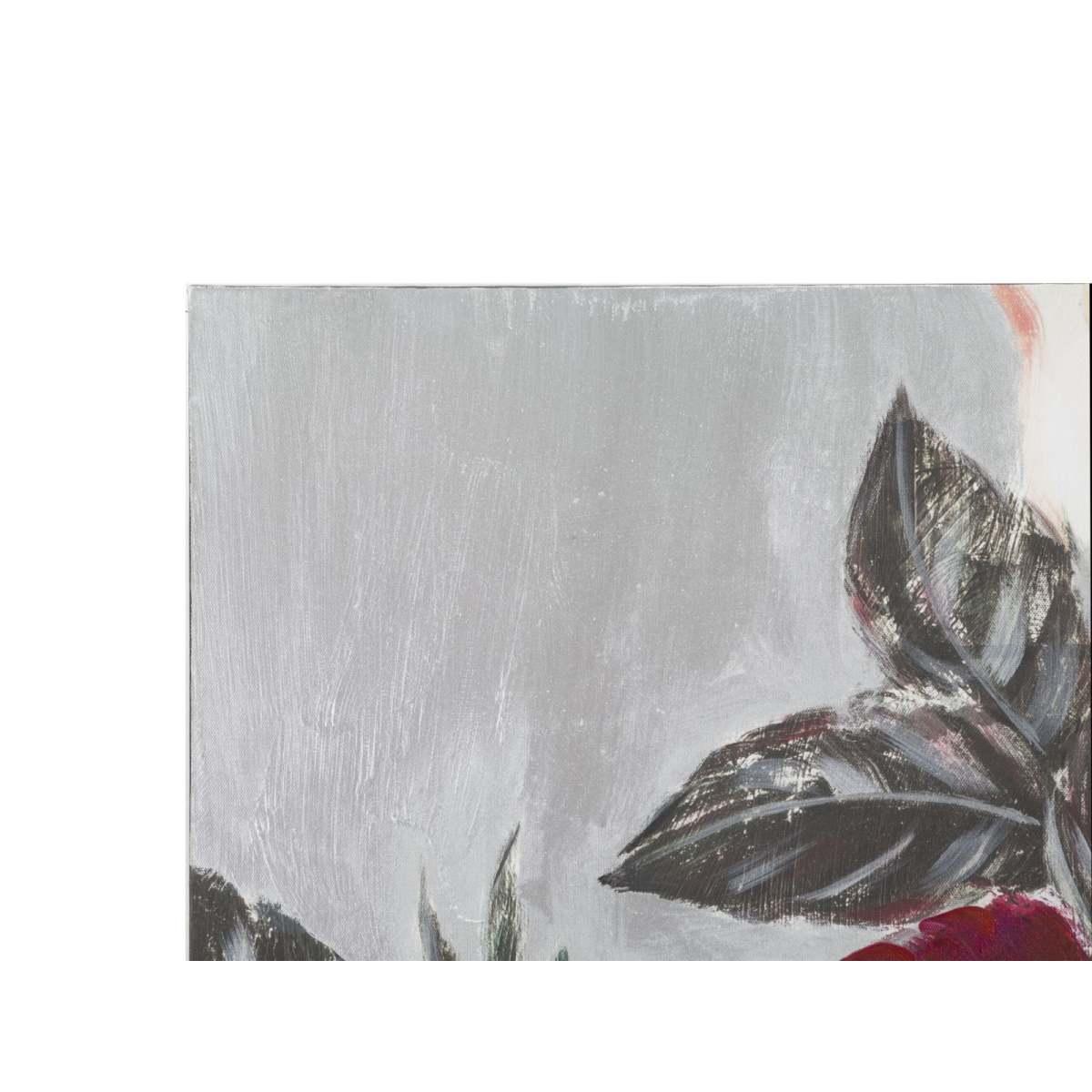 Quadro Dipinto Tela Red Flower Square cm.90x3,7x90