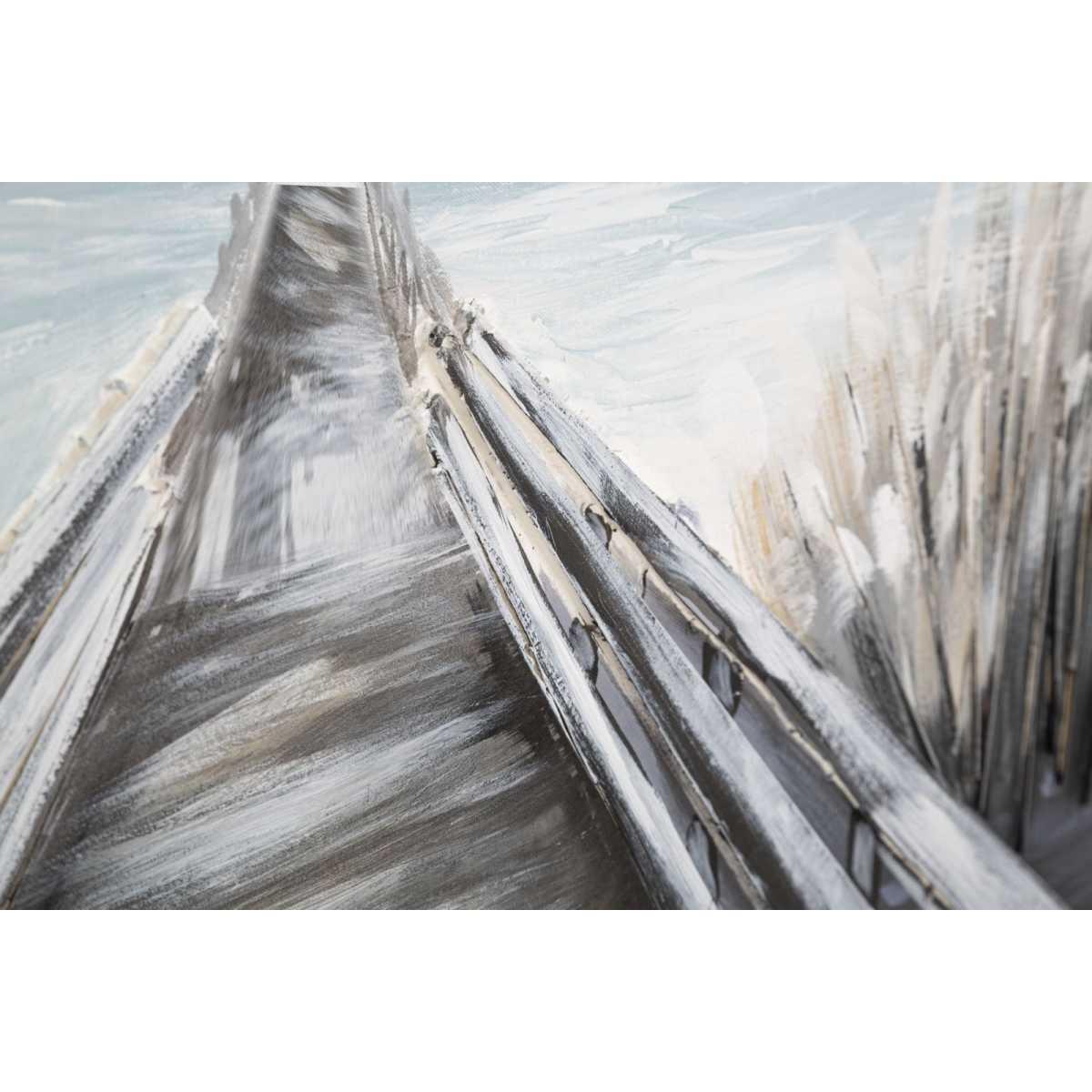 Quadro Dipinto Tela Pontile cm.120x3,8x80