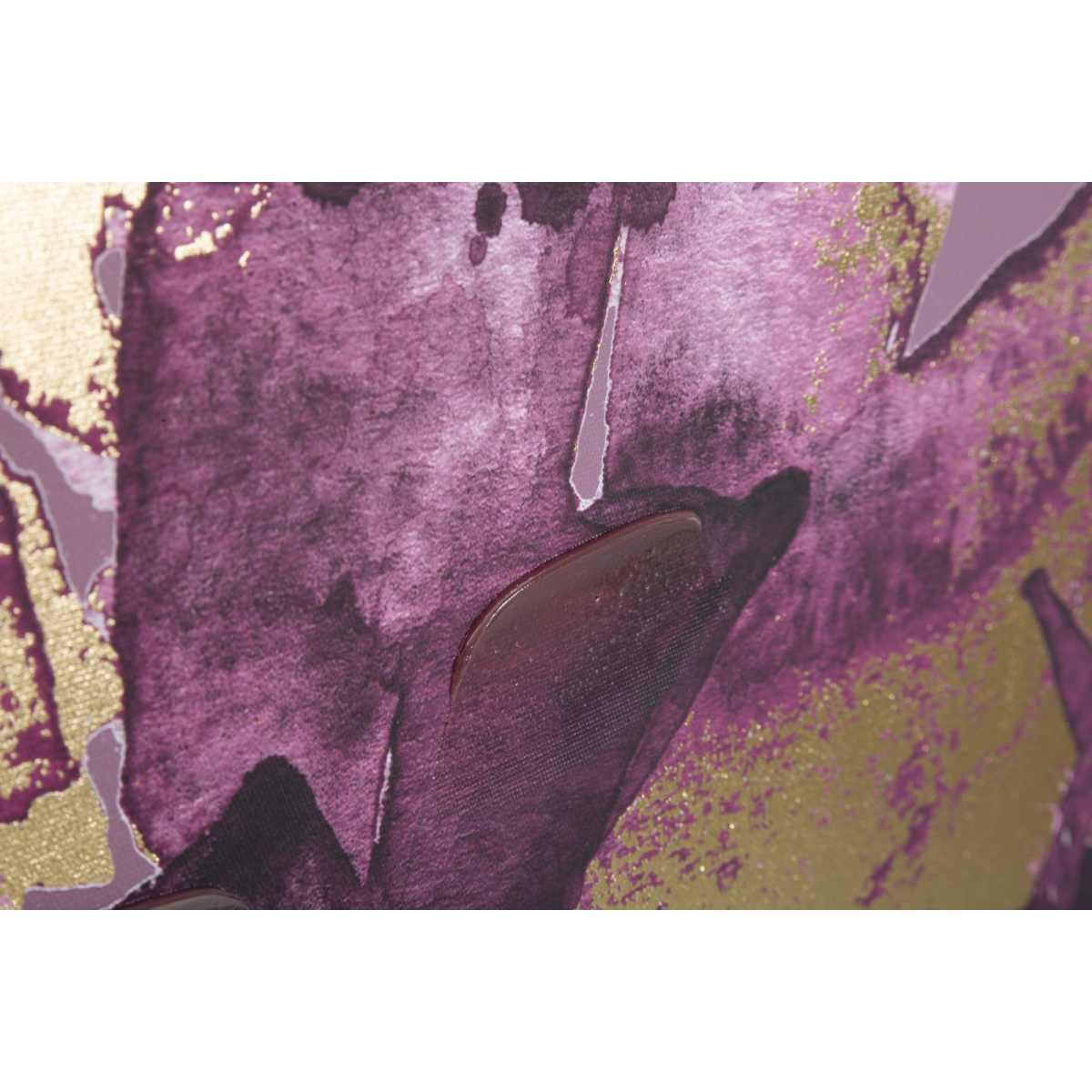 Quadro Stampa Dipinta Dark Leaves cm.80x3x120