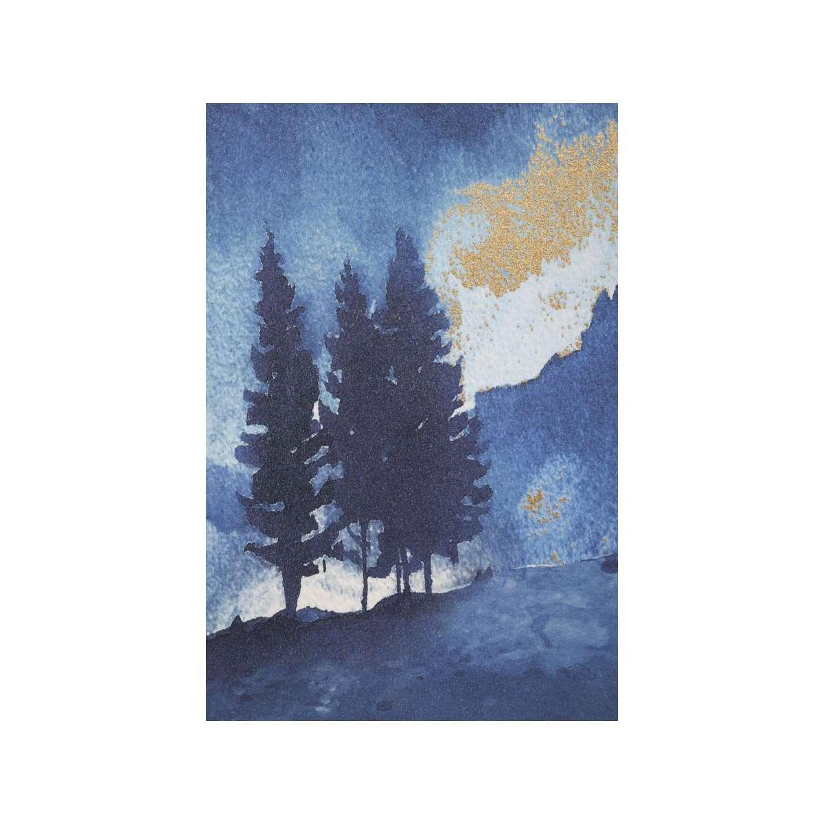 Quadro Stampa Dipinta Mountain Tree cm.80x3x120
