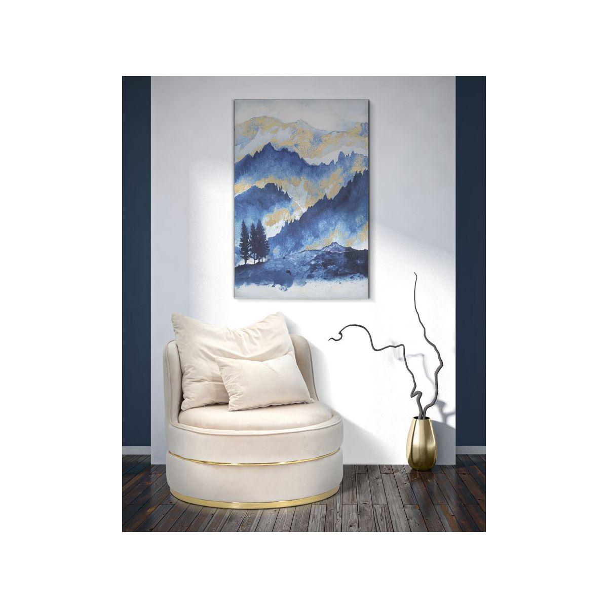 Quadro Stampa Dipinta Mountain Tree cm.80x3x120